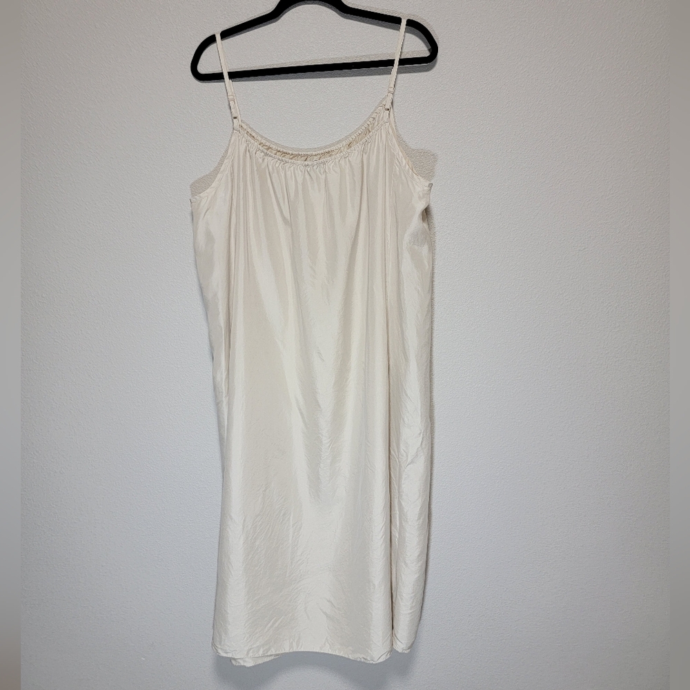 Eileen Fisher Washed Silk Cami Dress Cream - Picture 2 of 13